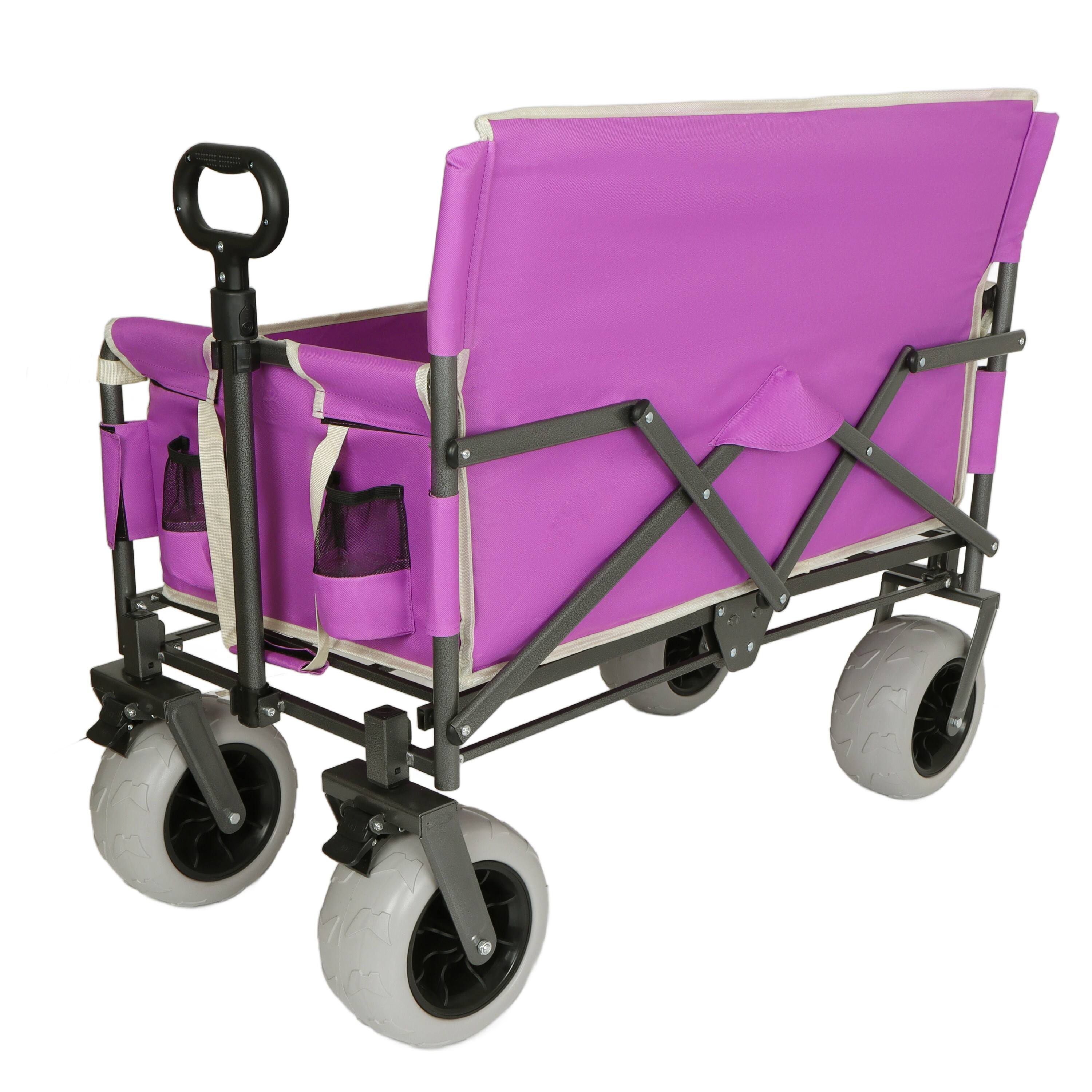 Alt View 1. Mondawe - 3-in-1 500lbs Convertible Folding Wagon Utility Carts - Bench Seat w/ 180L Capacity, All-Terrain Wheels - Purple.