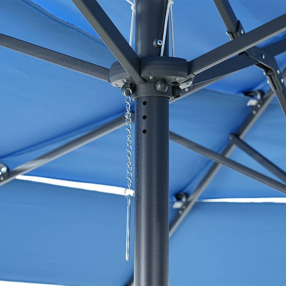 Back. Ainfox - Ainfox 15ft Vented Large Market Table Umbrella Outdoor Patio Umbrellas - Blue.