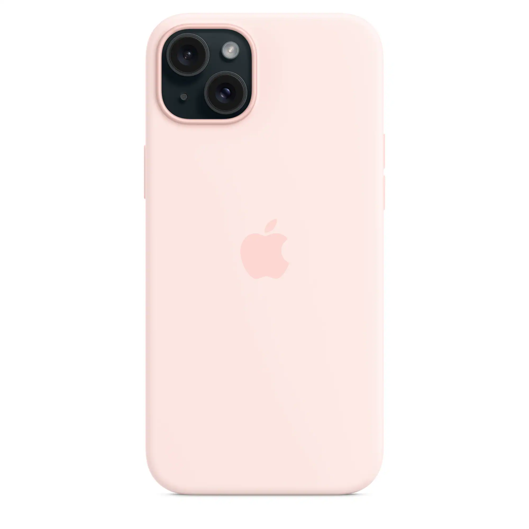 Alt View 1. Apple - Apple Silicone Case with MagSafe for iPhone 15 Plus (A2847, A3093, A3094, A3096) - Light Pink - Light Pink.