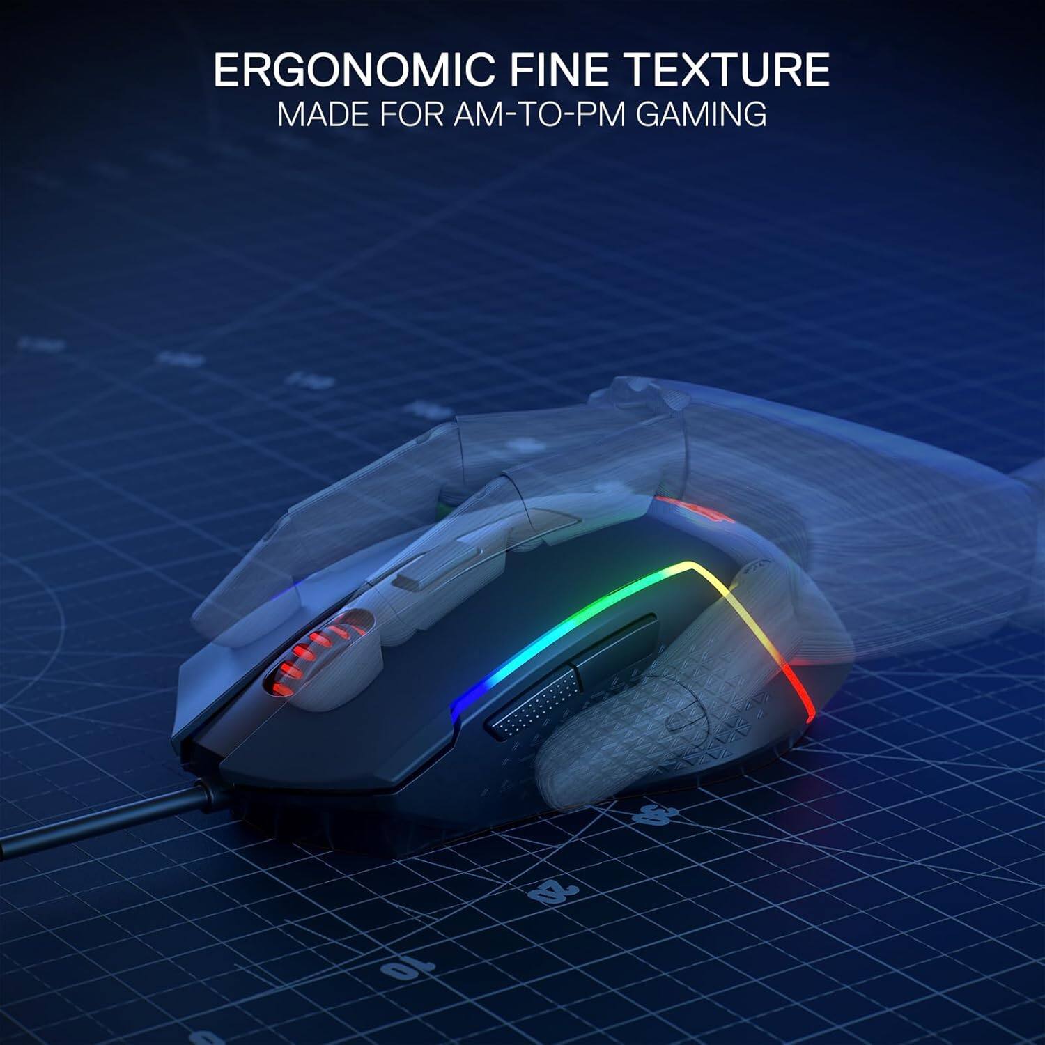 ERGONOMIC FINE TEXTURE  
MADE FOR AM-TO-PM GAMING
