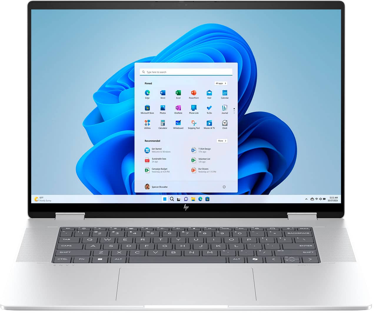 Alt View 7. HP - Envy 2-in-1 16" Wide Ultra XGA Touch-Screen Laptop - Intel Core Ultra 7 - 32GB Memory - 2TB SSD - Glacier Silver.
