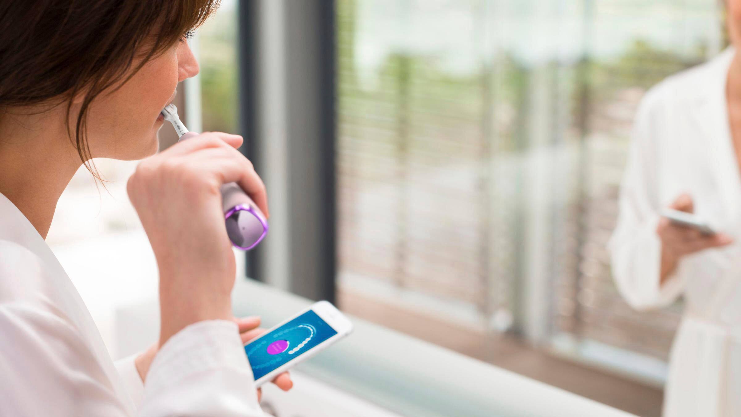 Alt View 12. Philips Sonicare - Philips Sonicare DiamondClean Smart Electric, Rechargeable Toothbrush for Complete Oral Care – 9300 Series - Pink.