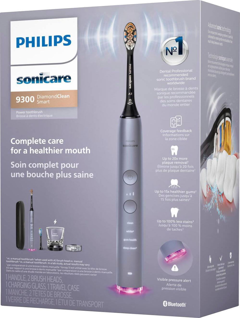 Alt View 11. Philips Sonicare - Philips Sonicare DiamondClean Smart Electric, Rechargeable Toothbrush for Complete Oral Care – 9300 Series - Grey.