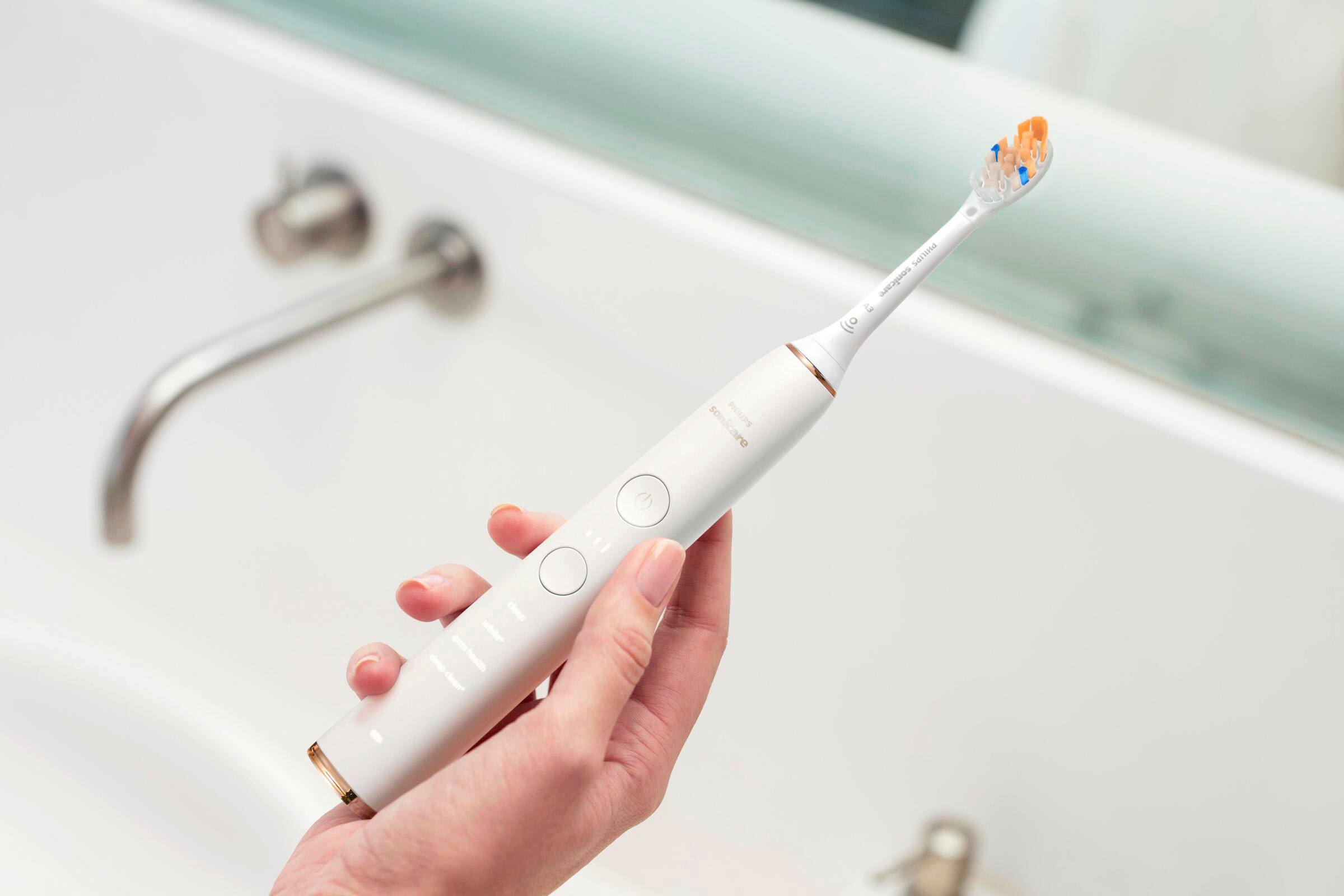 Alt View 12. Philips Sonicare - Philips Sonicare DiamondClean Smart Electric, Rechargeable Toothbrush for Complete Oral Care  - 9300 Series - Rose Gold.