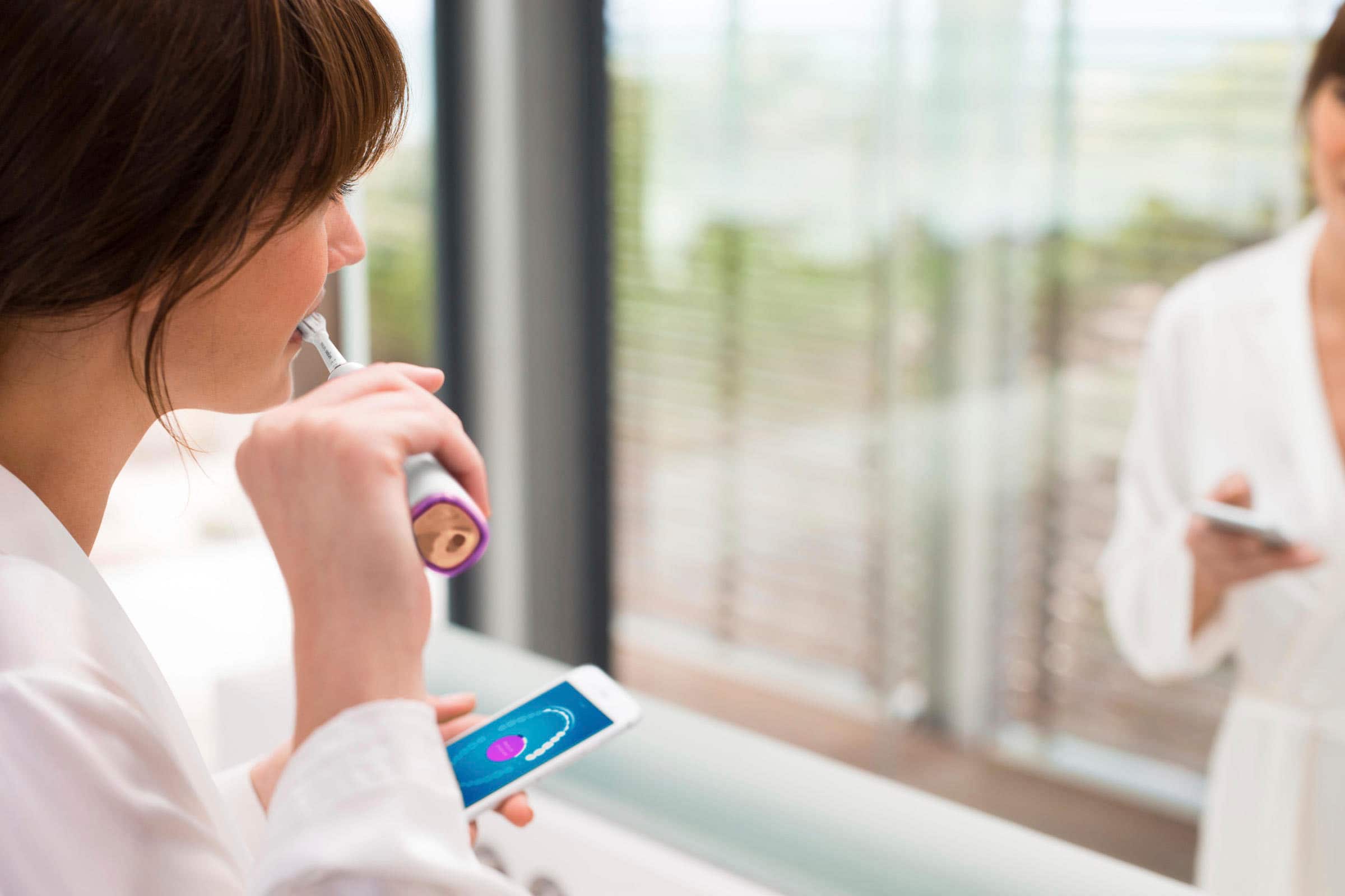 Alt View 14. Philips Sonicare - Philips Sonicare DiamondClean Smart Electric, Rechargeable Toothbrush for Complete Oral Care - 9300 Series - Rose Gold.