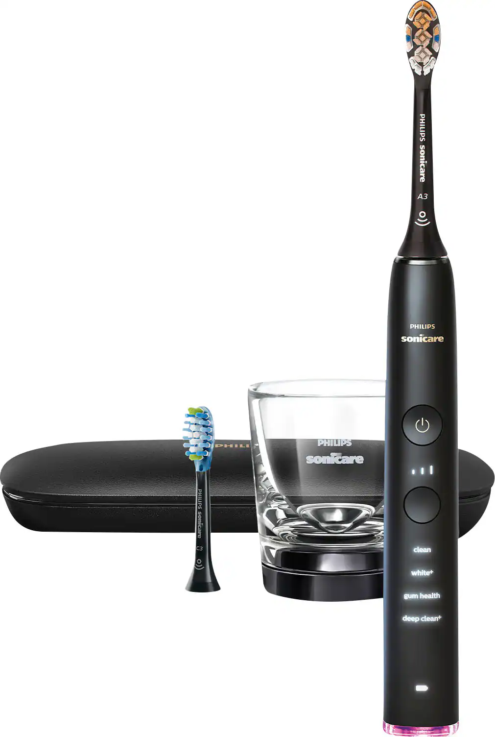 Angle. Philips Sonicare - Philips Sonicare DiamondClean Smart Electric, Rechargeable Toothbrush for Complete Oral Care – 9300 Series - Black.