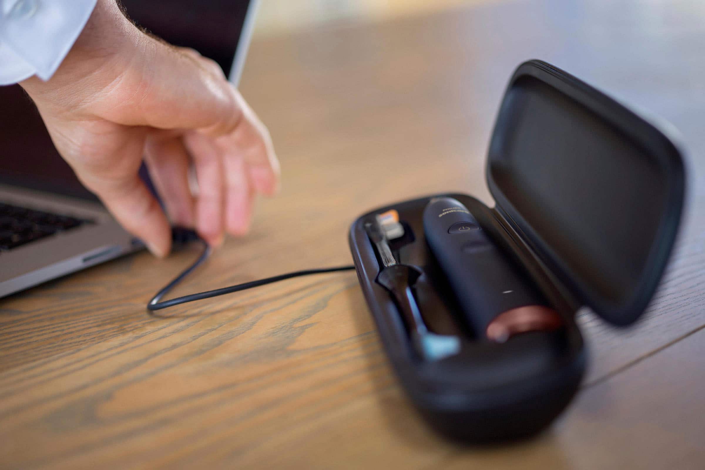 Alt View 14. Philips Sonicare - Philips Sonicare DiamondClean Smart Electric, Rechargeable toothbrush with Charging Travel Case, and 8 Brush Heads - Lunar Blue.