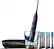 Left. Philips Sonicare - Philips Sonicare DiamondClean Smart Electric, Rechargeable toothbrush with Charging Travel Case, and 8 Brush Heads - Lunar Blue.