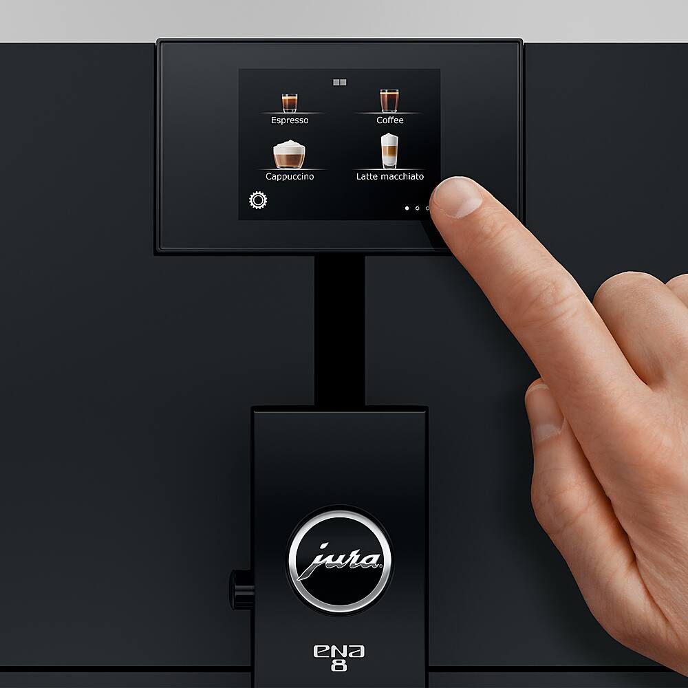 Angle. Jura - ENA 8 Single Serve Coffee Maker with Touchscreen - Full Metropolitan Black.