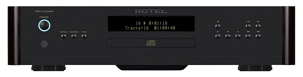 The text on the image reads "OD-1573VKI POWER ROTEL REPEAT RANDOM TIME 16 A 0:01:10 10 Tracks:16 16 01:00:40 01 00 40 H disc." This text appears to be a description or settings for a device, possibly a stereo or audio system. The text contains various terms related to audio and time, such as "power," "repeat," "random," "time," "tracks," and "disc."