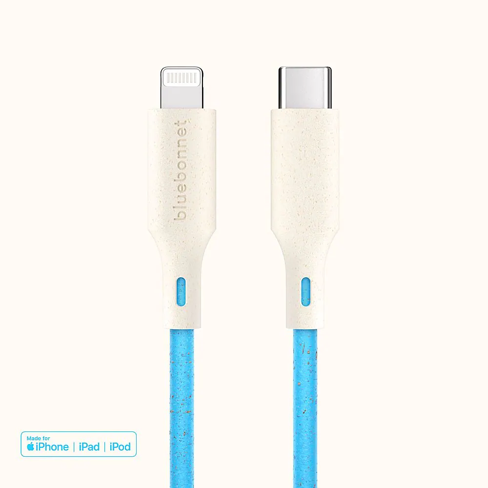 Bluebonnet - 4' USB-C to Lightning Fast Charging Cable, Connects Perfectly, Sleak Design - Blue