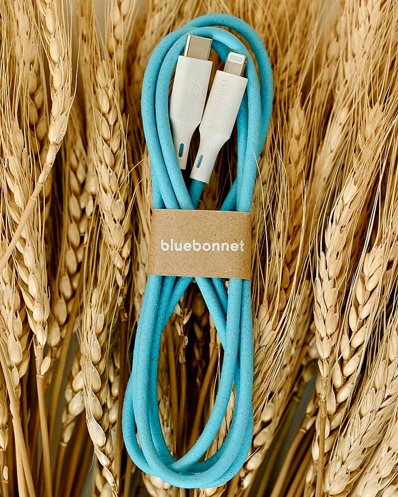 Alt View 11. Bluebonnet - 4' USB-C to Lightning Charging Cable - Blue.