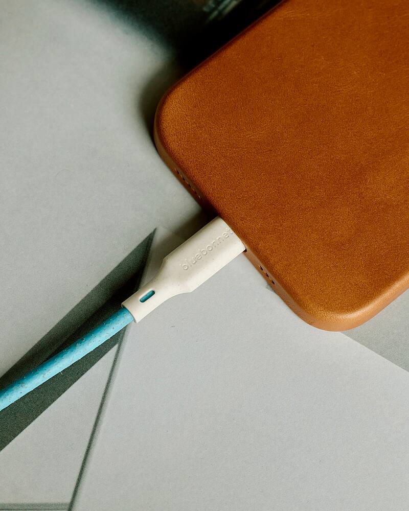 Alt View 16. Bluebonnet - 4' USB-C to Lightning Fast Charging Cable, Connects Perfectly, Sleak Design - Blue.