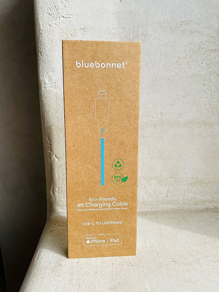 Alt View 17. Bluebonnet - 4' USB-C to Lightning Charging Cable - Blue.
