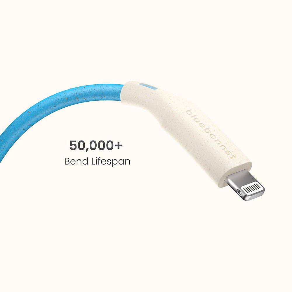 Alt View 1. Bluebonnet - 4' USB-C to Lightning Charging Cable - Blue.
