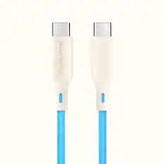 Front. Bluebonnet - 4' USB-C to USB-C Charging Cable - Blue.