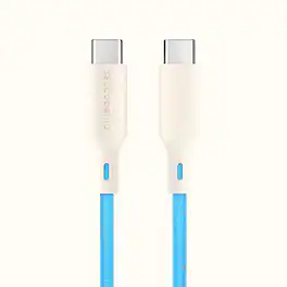 Bluebonnet - 4' USB-C to USB-C Fast Charging Cable, Connects Perfectly, Sleak Design - Blue