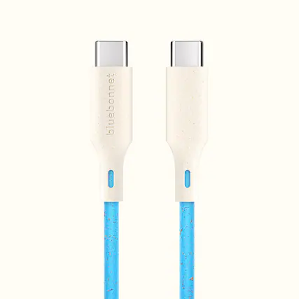 Front. Bluebonnet - 4' USB-C to USB-C Charging Cable - Blue.