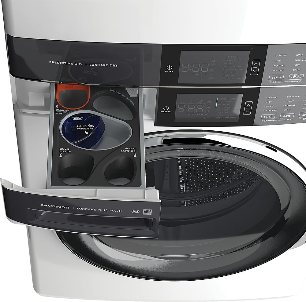 Alt View 14. Electrolux - Laundry Tower Single Unit Front Load 4.5 Cu. Ft. Washer & 8 Cu. Ft. Gas Dryer - White.