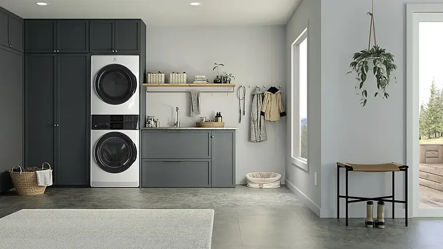 Alt View 15. Electrolux - Laundry Tower Single Unit Front Load 4.4 Cu. Ft. Washer & 8 Cu. Ft. Gas Dryer - White.
