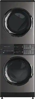 Front. Electrolux - Laundry Tower Single Unit Front Load 4.5 Cu. Ft. Washer & 8 Cu. Ft. Gas Dryer - Titanium.