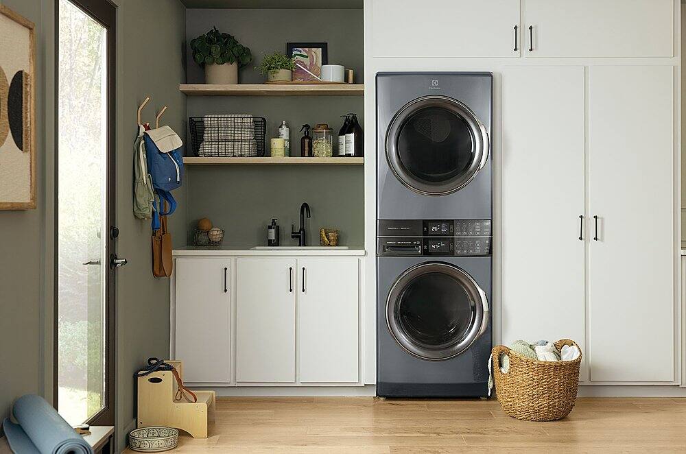 Alt View 14. Electrolux - Laundry Tower Single Unit Front Load 4.5 Cu. Ft. Washer & 8 Cu. Ft. Gas Dryer - Titanium.