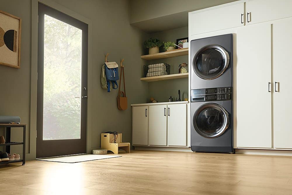 Alt View 15. Electrolux - Laundry Tower Single Unit Front Load 4.5 Cu. Ft. Washer & 8 Cu. Ft. Gas Dryer - Titanium.