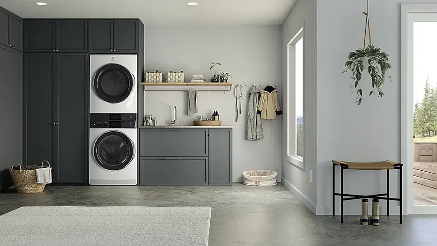 Alt View 15. Electrolux - Laundry Tower Single Unit Front Load 4.5 Cu. Ft. Washer & 8 Cu. Ft. Electric Dryer - White.