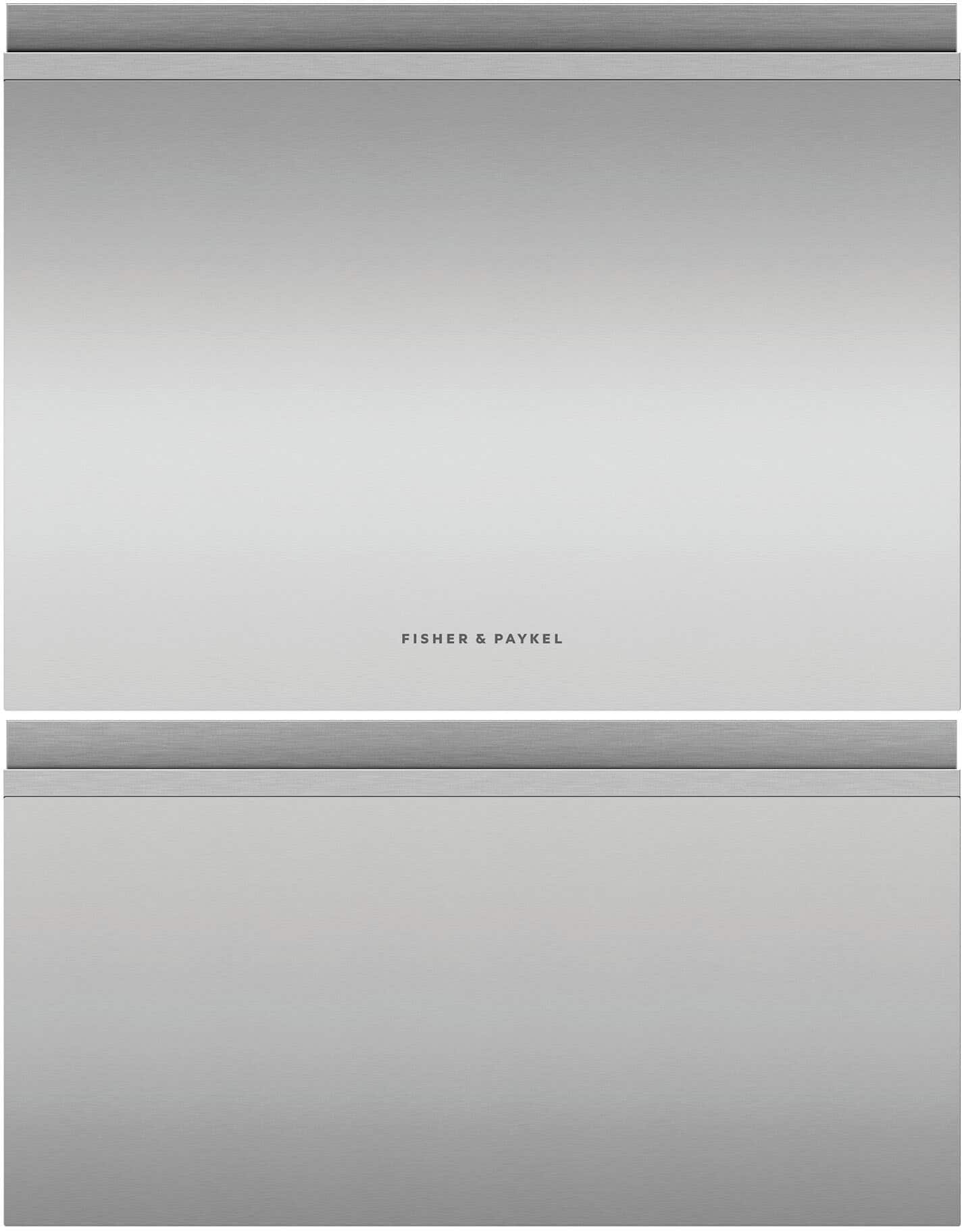 Front. Fisher & Paykel - Door Panel for Fisher and Paykel Double DishDrawers - Brushed Stainless Steel.