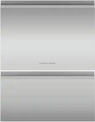 Front. Fisher & Paykel - Door Panel for Fisher and Paykel Double DishDrawers - Brushed Stainless Steel.