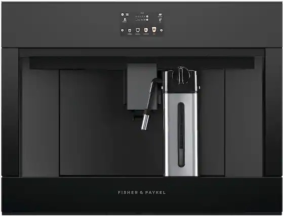 Front. Fisher & Paykel - Minimal Single Serve 13 Function Touch Display Coffee Maker - Black.