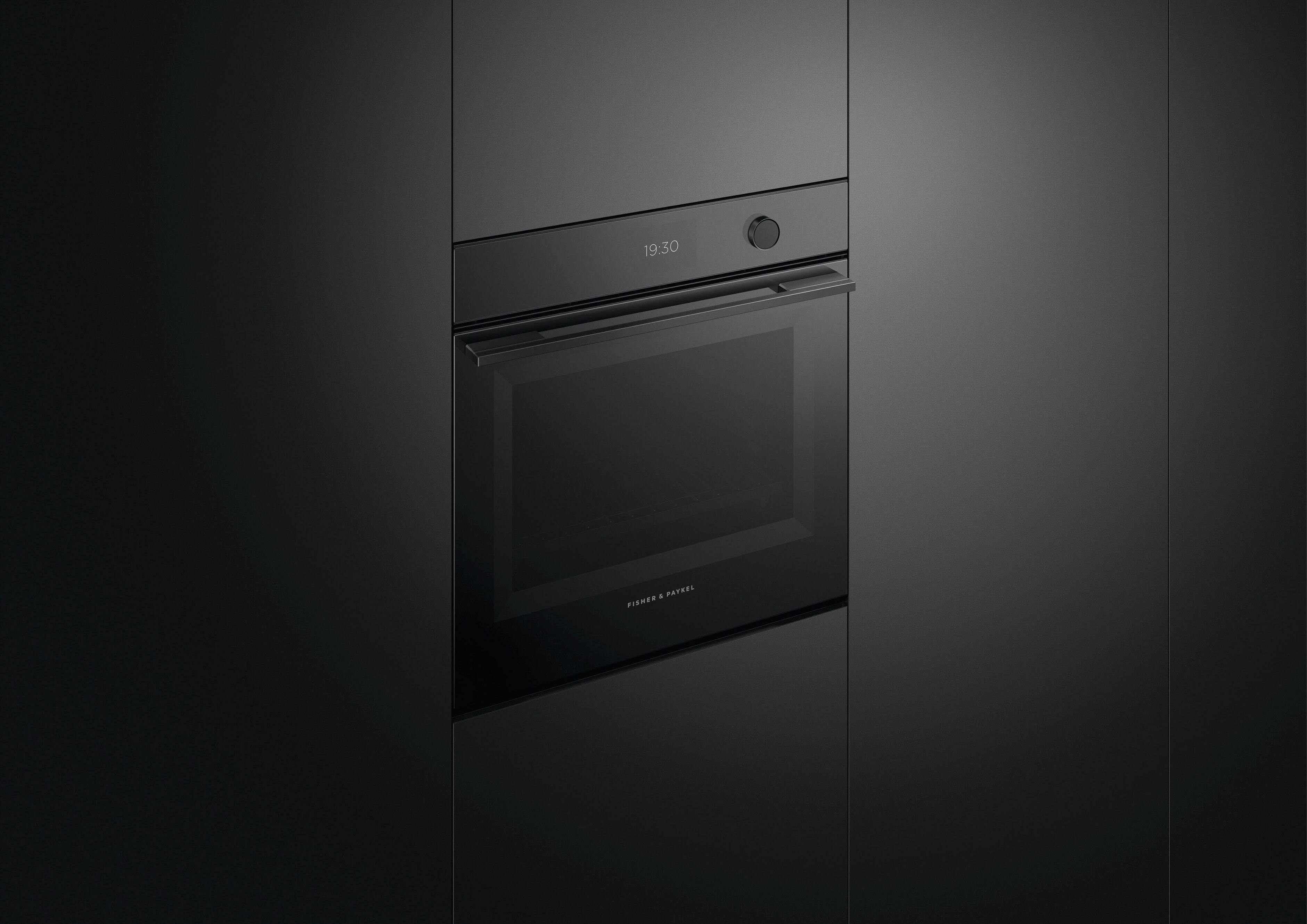 Alt View 13. Fisher & Paykel - 24"  Built-in Single Electric Convection Wall Oven with 3 Cu. Ft. Oven Capacity - Black.