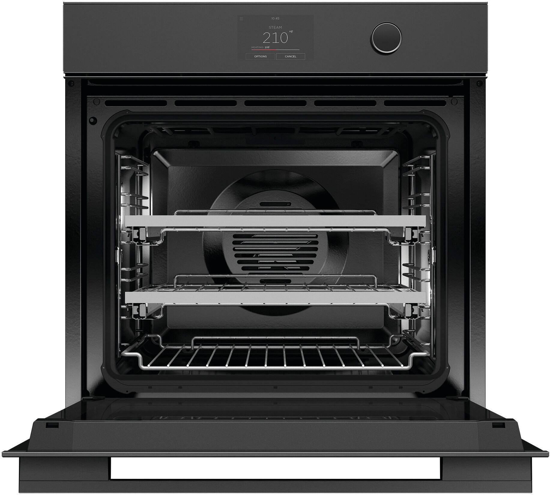 Alt View 11. Fisher & Paykel - 24" Built-in Singel Electric Combination Steam Wall Oven with 3 Cu. Ft. Oven Capacity - Black.