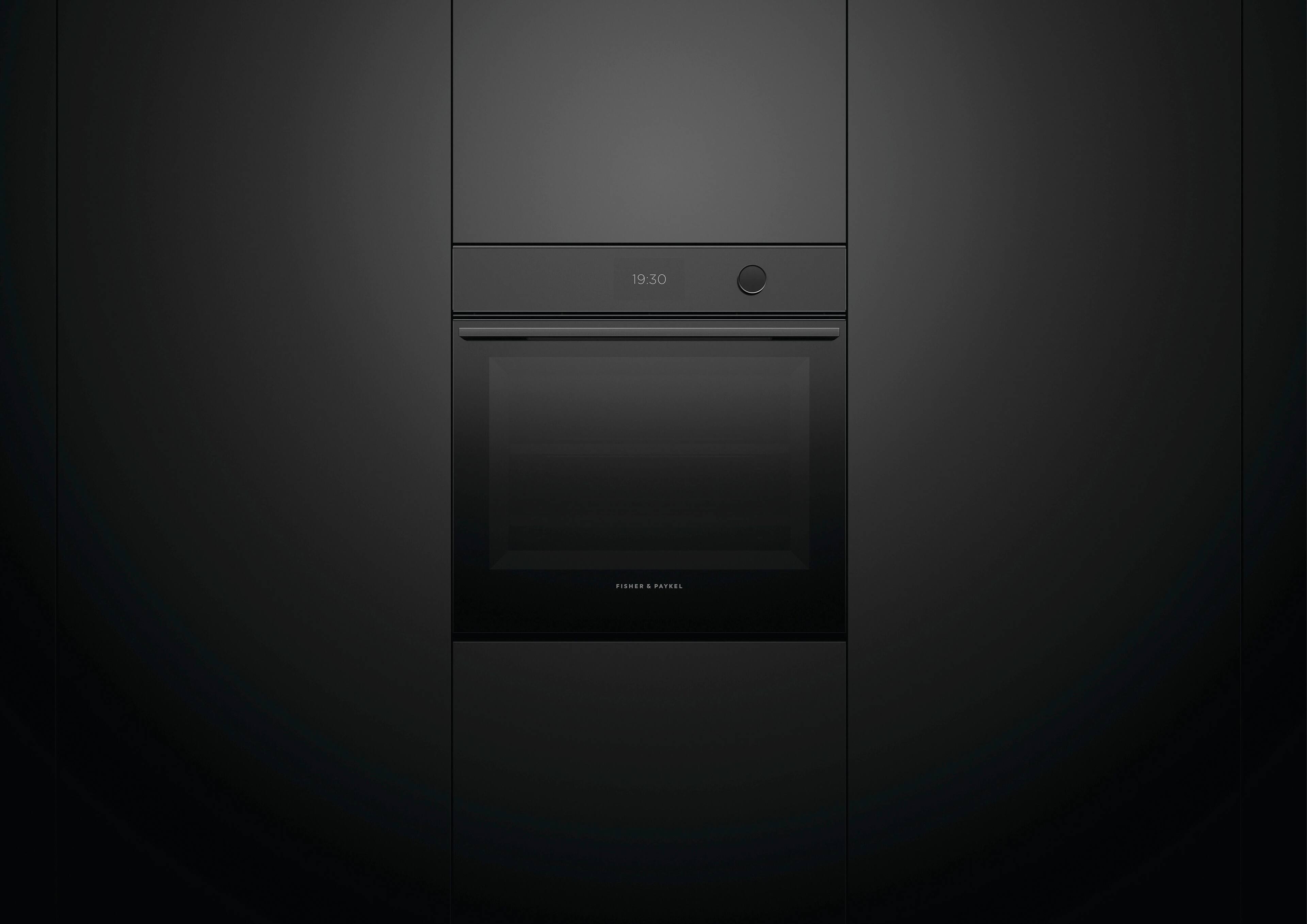 Alt View 15. Fisher & Paykel - 24" Built-in Singel Electric Combination Steam Wall Oven with 3 Cu. Ft. Oven Capacity - Black.