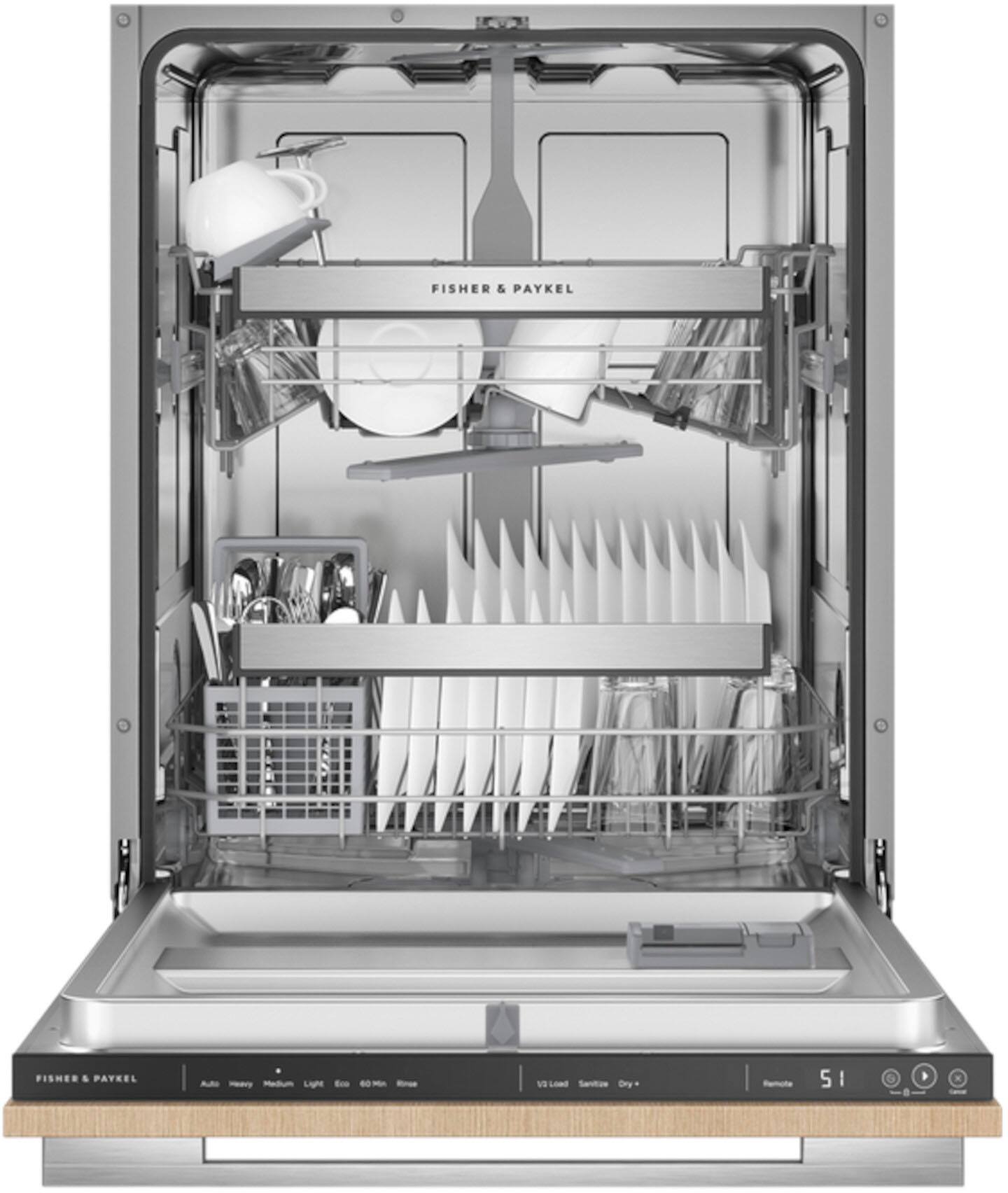 Alt View 11. Fisher & Paykel - 24-in Top Control Built-in Dishwasher - Panel Ready.