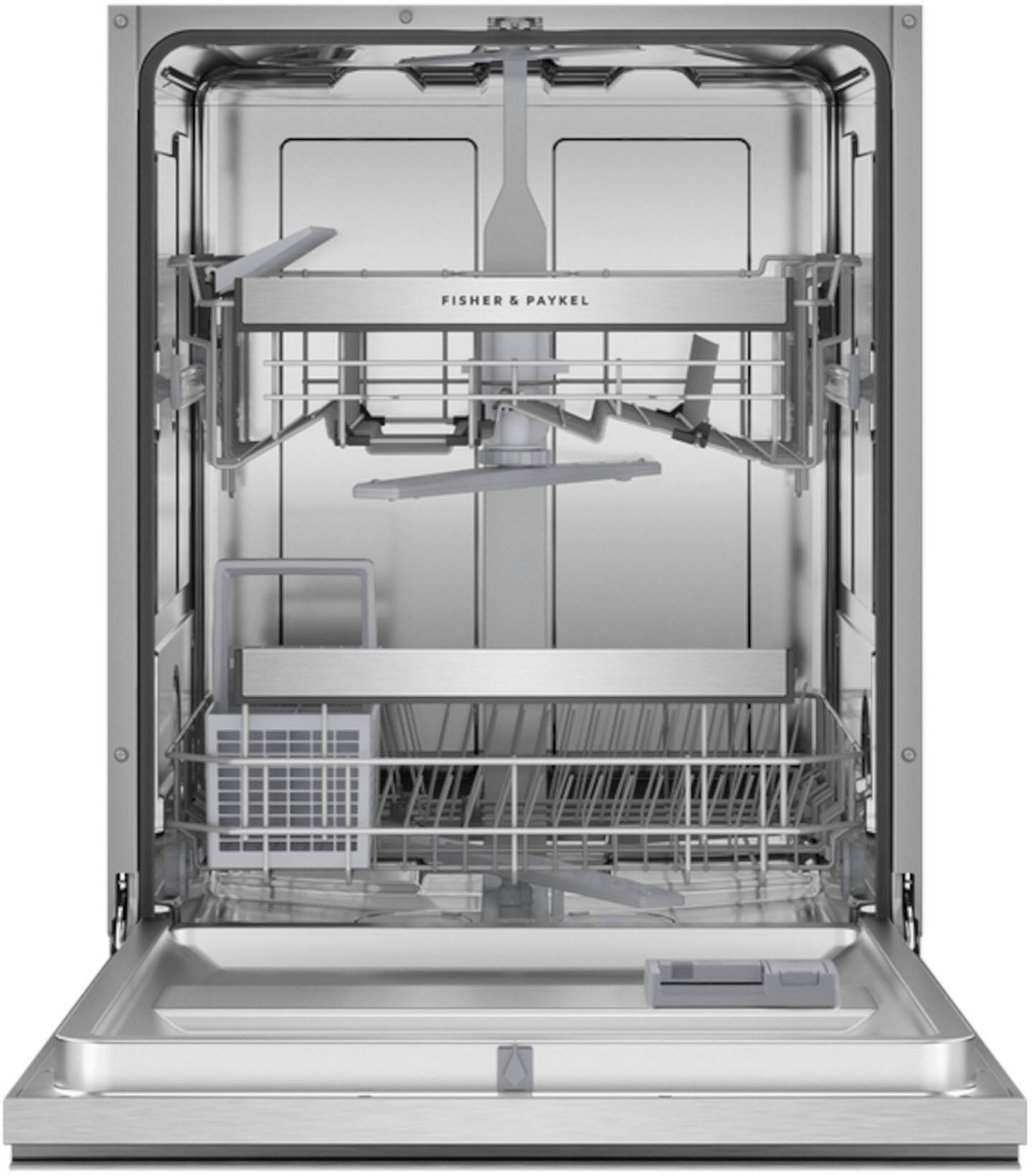 Alt View 11. Fisher & Paykel - 24-in Front Control Built-in Dishwasher - Stainless Steel - Silver.