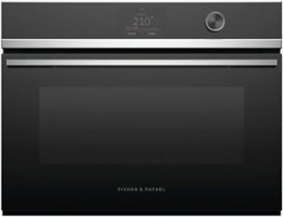 Fisher & Paykel - 24" Built -in Single Electric Convection Combination Steam Wall Oven with 1.6 Cu. Ft. Oven Capacity - Black - Front_Zoom