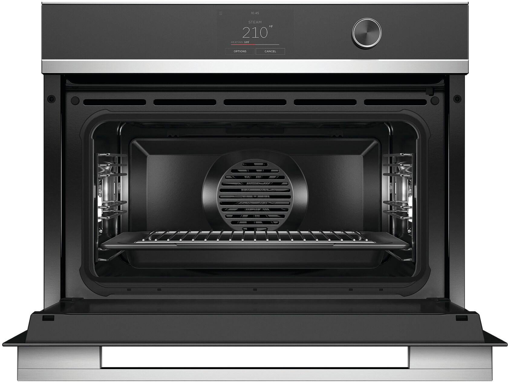 Alt View 11. Fisher & Paykel - 24" Built -in Single Electric Convection Combination Steam Wall Oven with 1.6 Cu. Ft. Oven Capacity - Black.