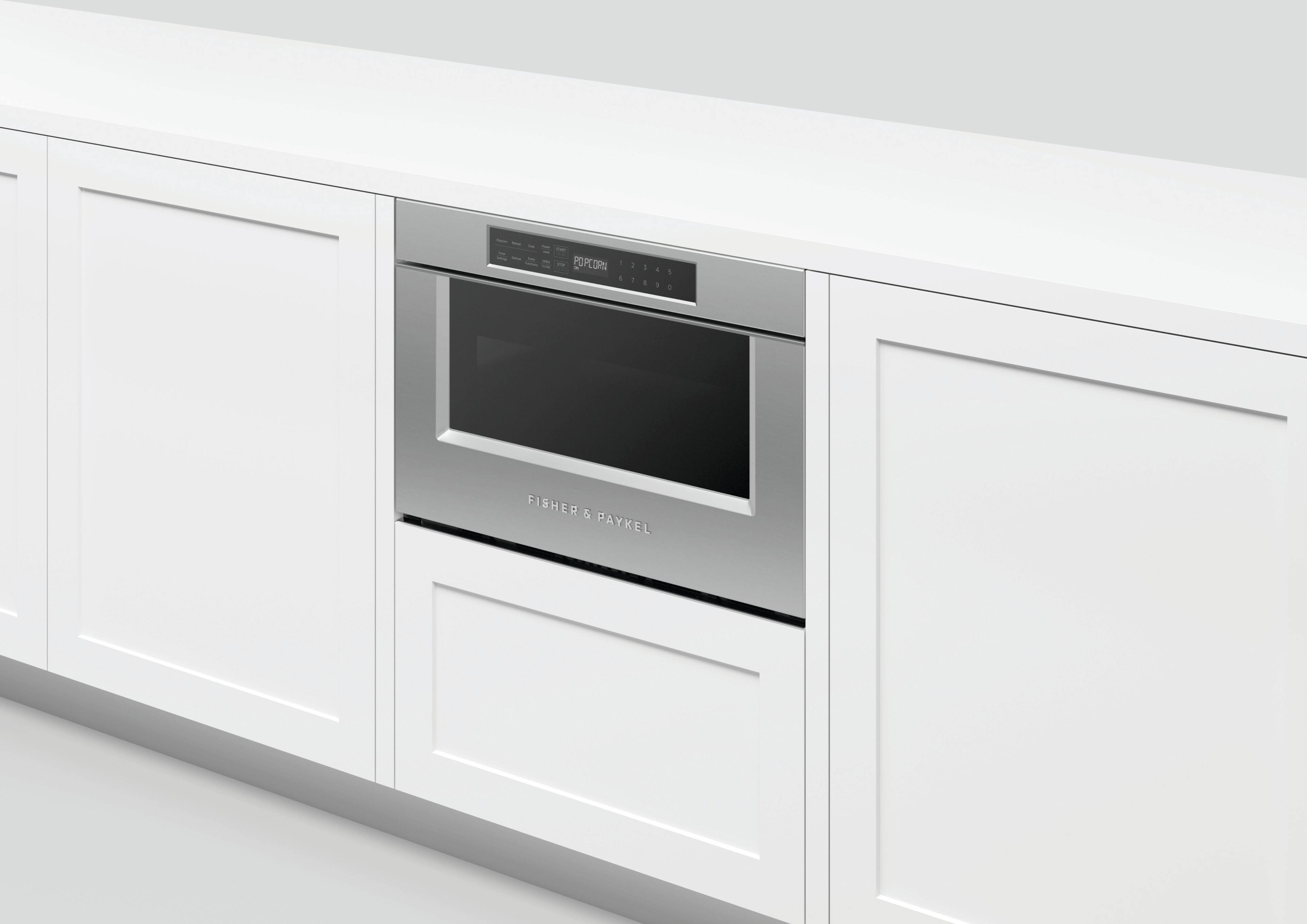 Alt View 11. Fisher & Paykel - 1.2 Cu. Ft. Built-In Microwave Drawer with Sensor Cooking - Stainless Steel.
