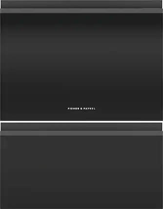 Front. Fisher & Paykel - Door Panel for Fisher and Paykel Double DishDrawers - Matte Black.