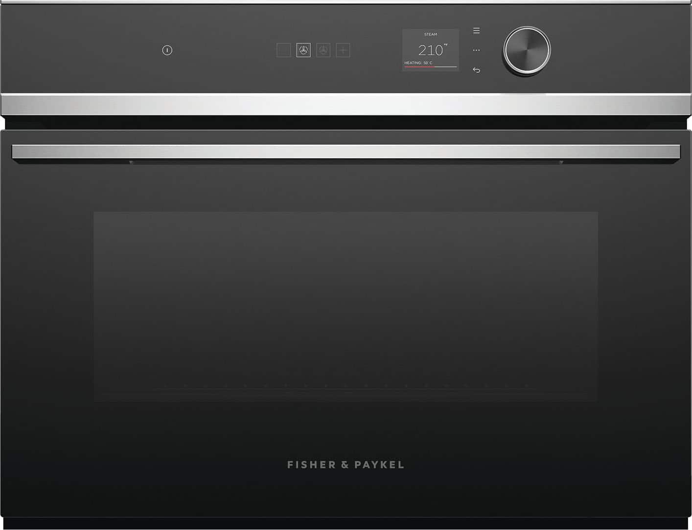 Fisher & Paykel - 24" Built -in Single Electric Convection Combination Steam Wall Oven with 1.9 Cu. Ft. Oven Capacity - Stainless Steel - Front_Zoom