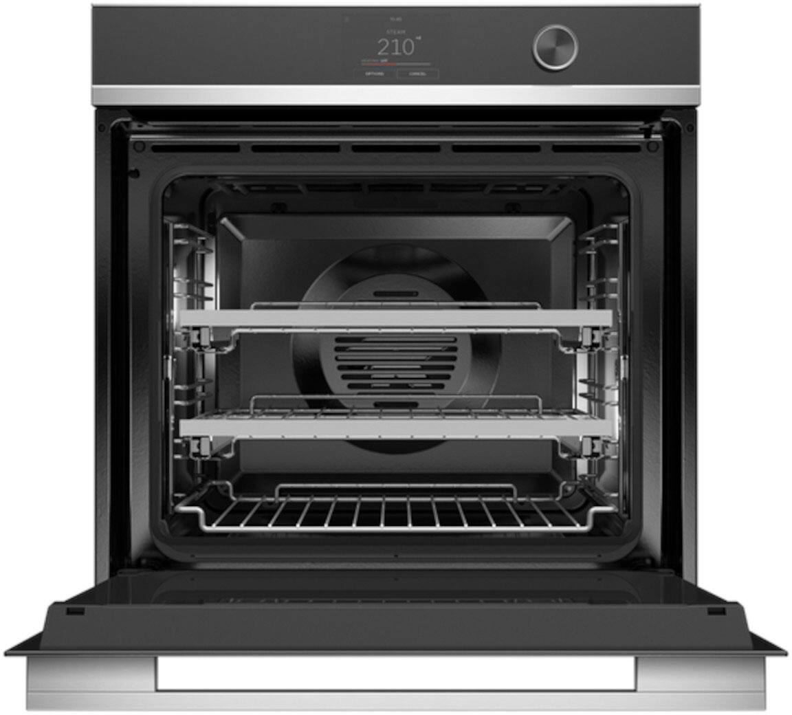 Alt View 11. Fisher & Paykel - 24" Built-in  Single Electric Combination Steam Wall Oven with 2.5 Cu. Ft. Oven Capacity - Silver.