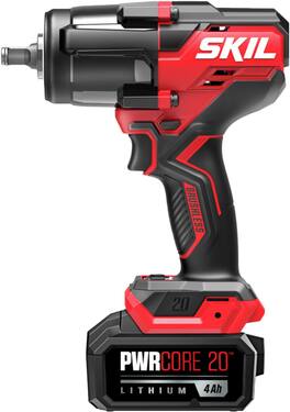 Skil - PWR CORE 20 Brushless 20V 1/2 In. Mid-Torque Impact Wrench Kit - Black/Red