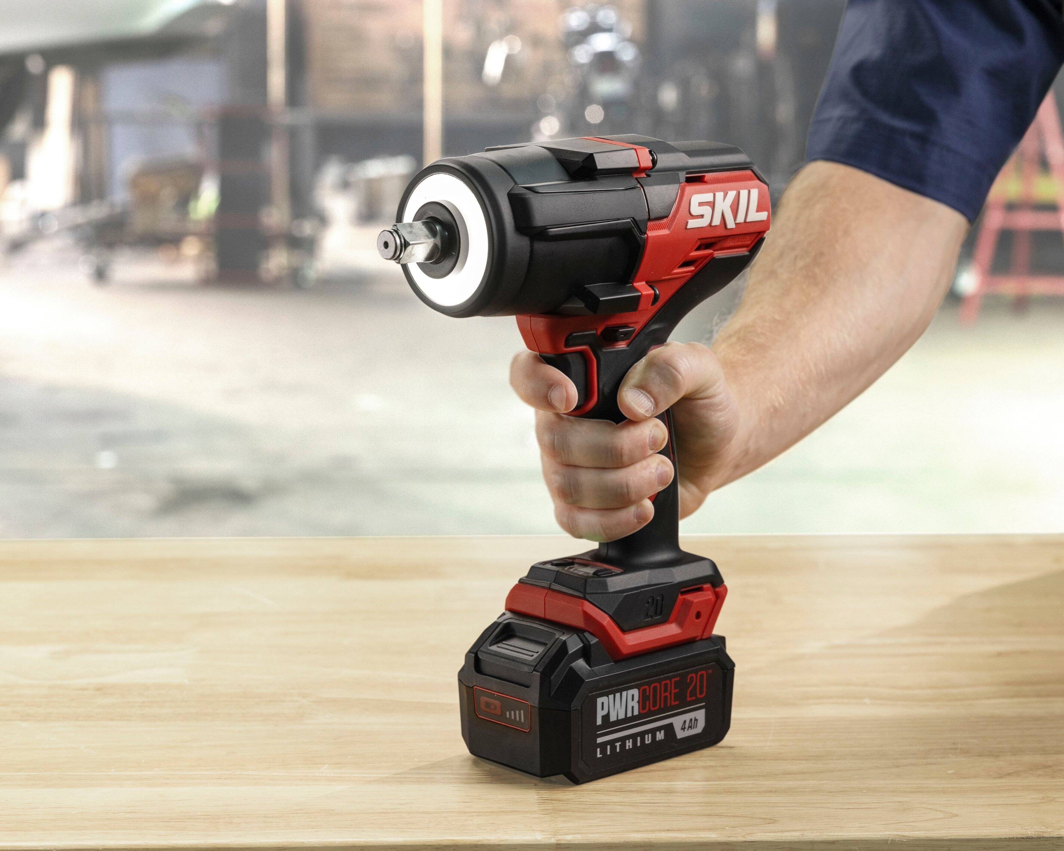 Alt View 16. Skil - SKIL PWR CORE 20 Brushless 20V 1/2 In. Mid-Torque Impact Wrench Kit - Black/Red.