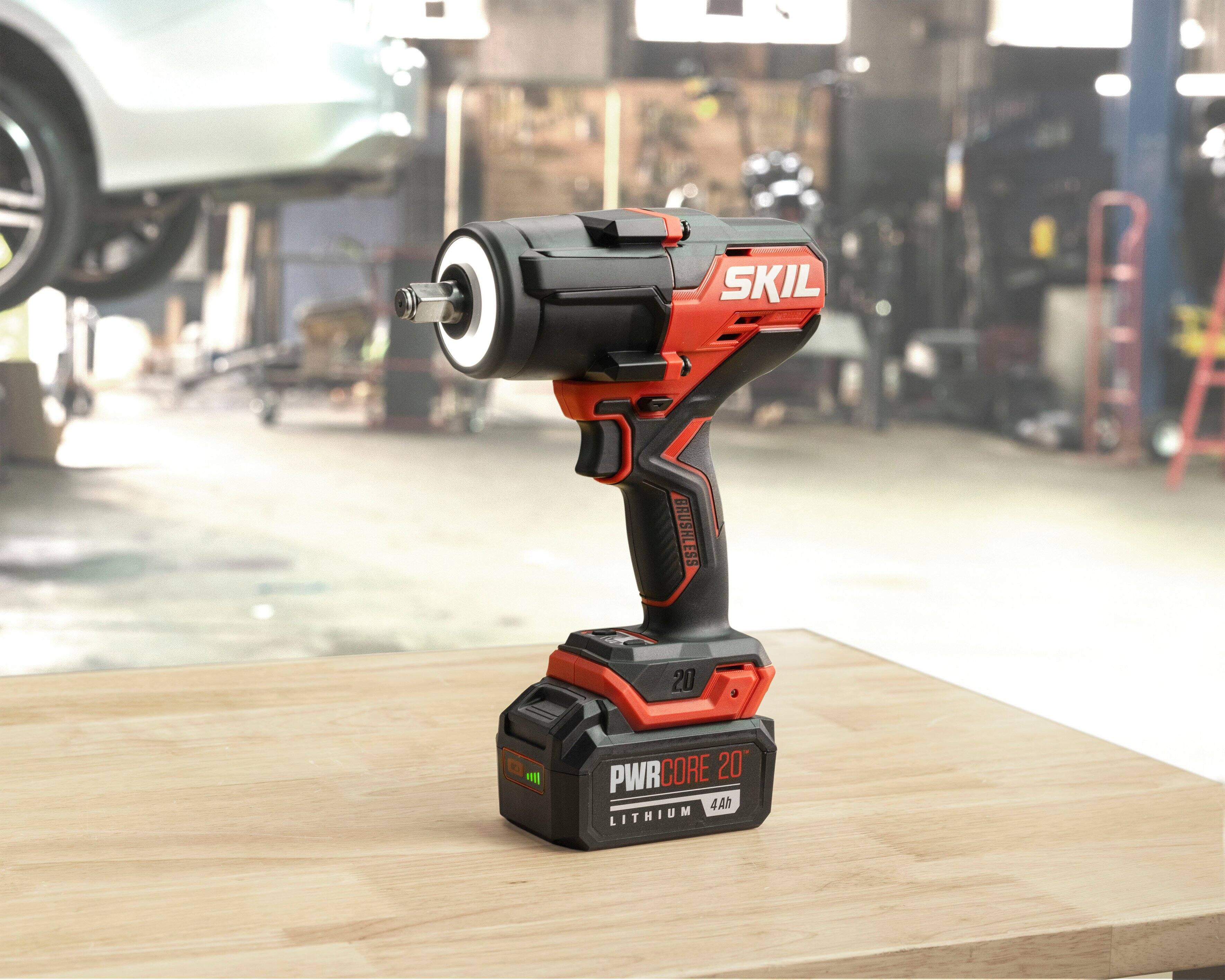 Alt View 17. Skil - SKIL PWR CORE 20 Brushless 20V 1/2 In. Mid-Torque Impact Wrench Kit - Black/Red.