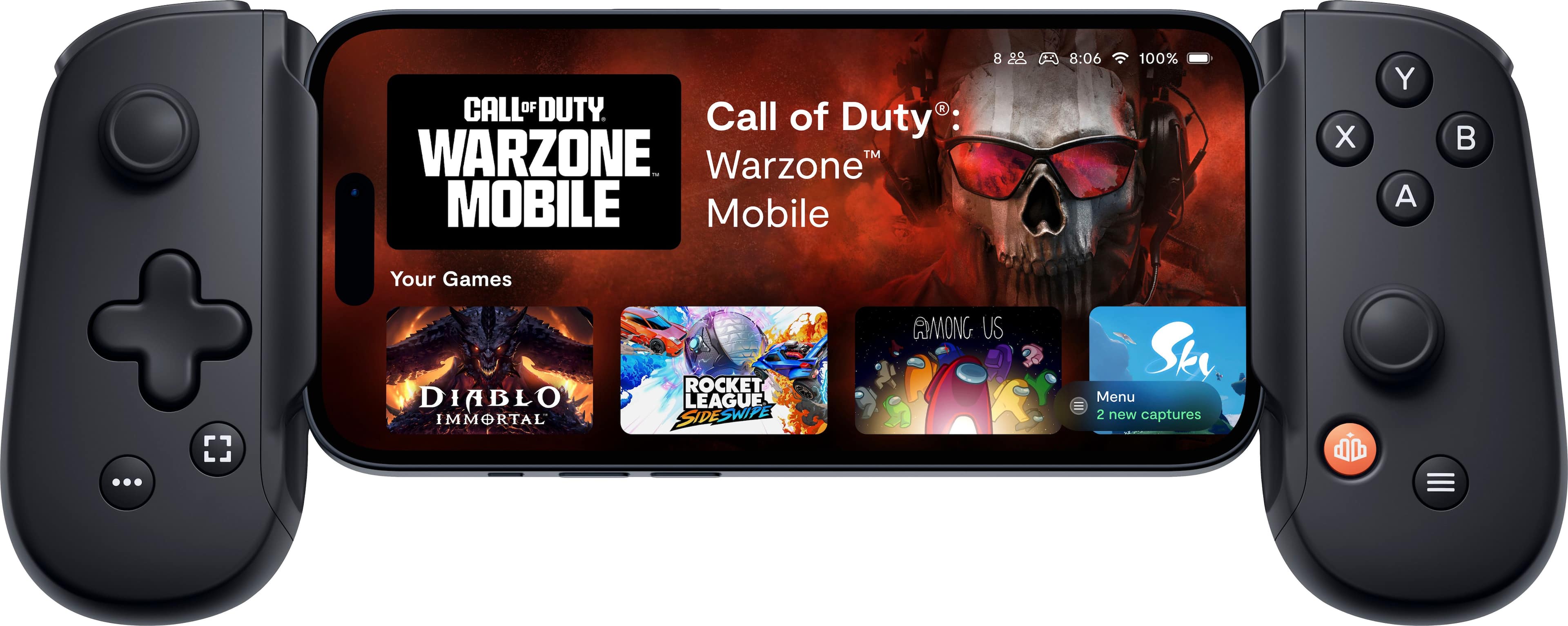 Front. Backbone - Backbone One (Lightning) - Mobile Gaming Controller for iPhone - 2nd Gen - Black.