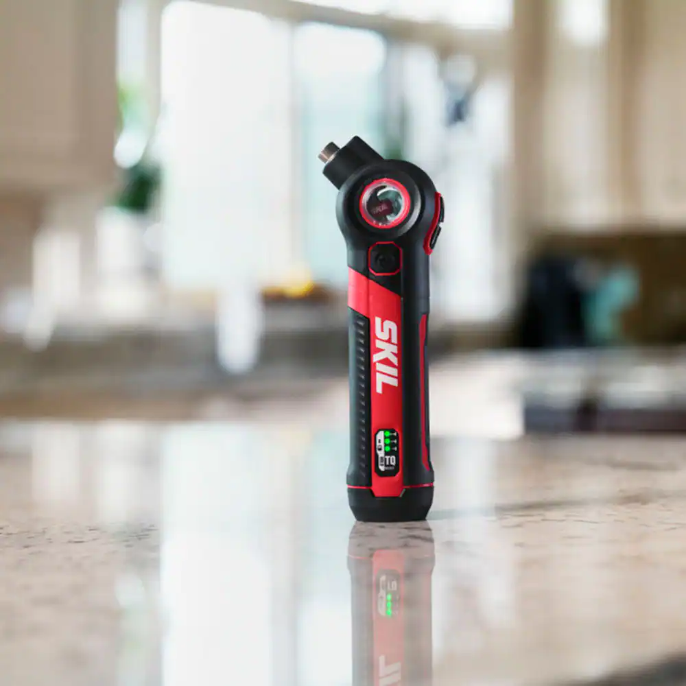 Alt View 15. Skil - SKIL Twist 2.0 Rechargeable 4V Screwdriver with Pivoting Head, Torque Setting, USB-C Charging Cable & 2PC Bit Set - red/black.