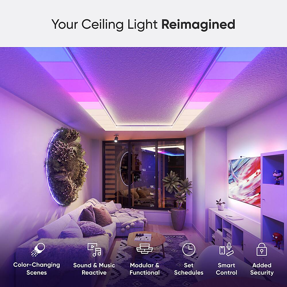 Your Ceiling Light Reimagined: Color-Changing Sound & Music Scenes, Reactive Modular & Set Smart Added Functional Schedules, Control Security