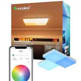 Nanoleaf - Skylight - Smart LED Flush Mount Indoor Ceiling Light Fixture Smarter Kit (3pk) - Modular & Color Changing - Multicolor