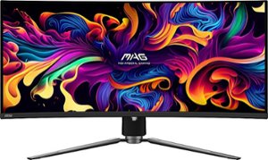 MSI - MAG341CQPQDOLED 34" OLED Curved UWQHD 175Hz 0.03ms FreeSyncPremium Gaming Monitor with HDR400 (DisplayPort, HDMI, USBC) - Black - Front_Zoom